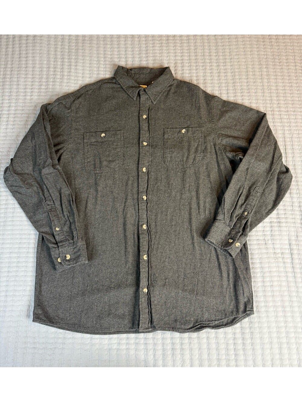RedHead Shirt Mens XLT Gray Flannel Long Sleeve Button Up Tall Man Chamois Vtg